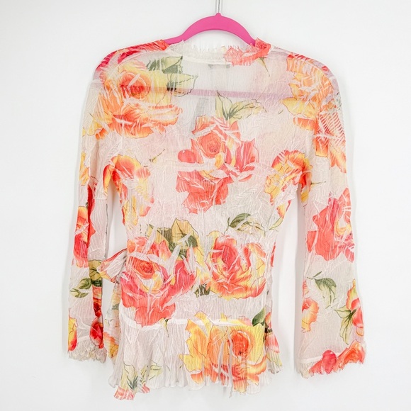 Cache Floral Wrap Blouse - Red and Yellow - Picture 4 of 5
